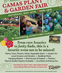 May 12, 9am-4pm, Camas Plant & Garden&nbsp;Fair