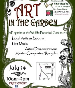 Annual “Art in the Garden” is July 14, Sunday,&nbsp;10am-4pm