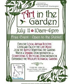 Art in the Garden – July 11, Sunday, 10am-4pm – 25+ artists – MAP TO&nbsp;ARTISTS!