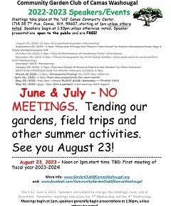 No garden club meetings until August 23, 2023.  See you&nbsp;then!