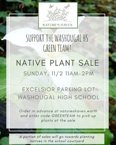 TODAY!  Washougal High School Native Plant Sale November 2,&nbsp;11am-3pm!
