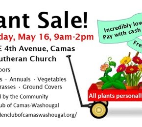 Annual PLANT SALE May 16, 9am-2pm,  Zion Lutheran Church,&nbsp;Camas