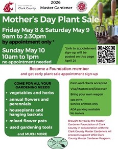 Master Gardener Foundation Plant SALE this weekend – May 9 &&nbsp;10!